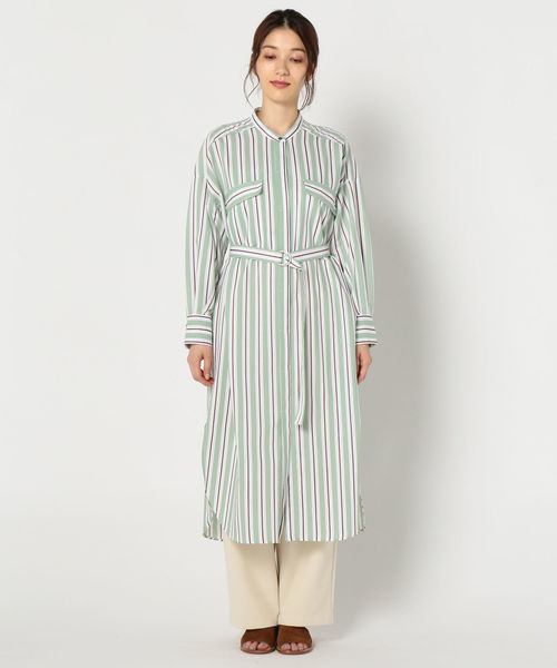 NOLLEY’S(ノーリーズ)の「マルチストライプシャツワンピース(シャツワンピース・レディース・ブラウン系その他3/グリーン系その他3・38)」の5枚目の写真