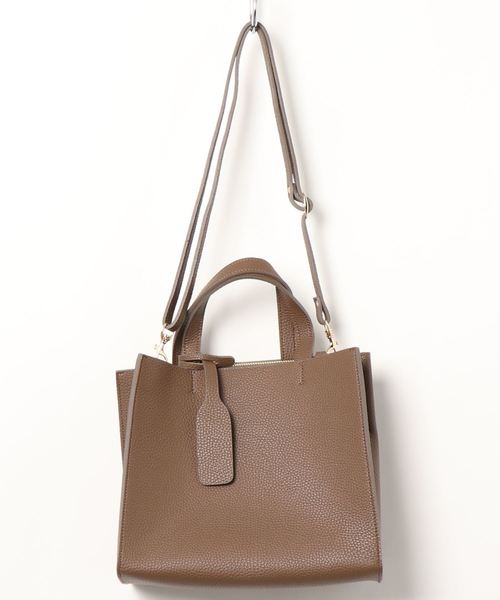 DouDou（ドゥドゥ）の「シボ型押しトート（ショルダーバッグ・レディース・アイボリー/モカ・FREE）」の2枚目の写真