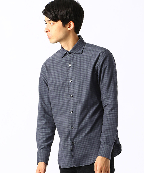 COMME CA ISM(コムサイズム)の「コーデュロイ チェックシャツ(シャツ/ブラウス・メンズ・グレー/ネイビー/ベージュ・MEDIUM/LARGE/SMALL/X-LARGE)」の3枚目の写真