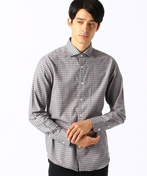 COMME CA ISM(コムサイズム)の「コーデュロイ チェックシャツ(シャツ/ブラウス・メンズ・グレー/ネイビー/ベージュ・MEDIUM/LARGE/SMALL/X-LARGE)」の1枚目の写真