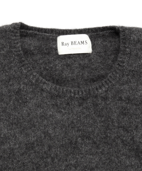 レイビームス Ray Beams フェレット ニット カーディガン 黒ブラック 毛100％ ポケット レディース Ray BEAMS（レイビームス）の「Ray BEAMS ⁄ フェレット クルーネック