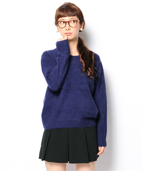 Ray BEAMS(レイビームス)の「Ray BEAMS / フェレット クルーネック プルオーバー(ニット/セーター・レディース・グレー/ライトブラウン/ブルー系その他・ONE SIZE)」の3枚目の写真