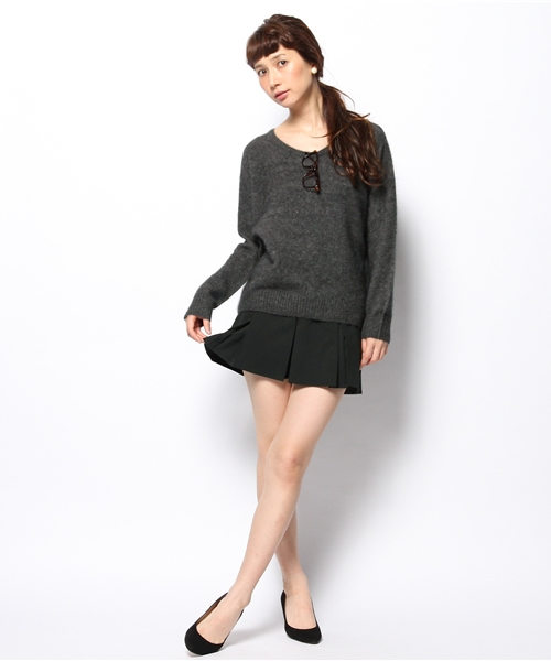 Ray BEAMS(レイビームス)の「Ray BEAMS / フェレット クルーネック プルオーバー(ニット/セーター・レディース・グレー/ライトブラウン/ブルー系その他・ONE SIZE)」の7枚目の写真