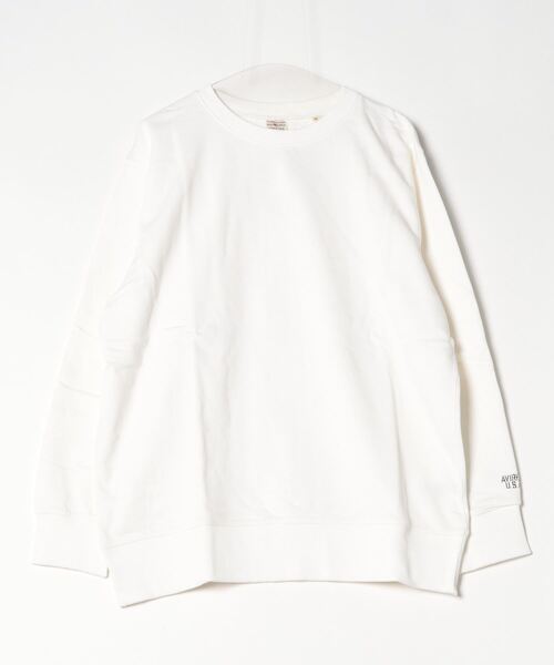 AVIREX(アヴィレックス)の「デイリー クルースウェット/ DAILY CREW SWEAT(Tシャツ/カットソー・レディース・ライトグレー/ブラック/ネイビー/オフホワイト/カーキ/ライトブルーグレー・MEDIUM/LARGE/X-LARGE/XX-LARGE)」の2枚目の写真