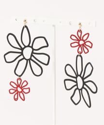 【チャイハネ】2トーンカラーフラワーピアス