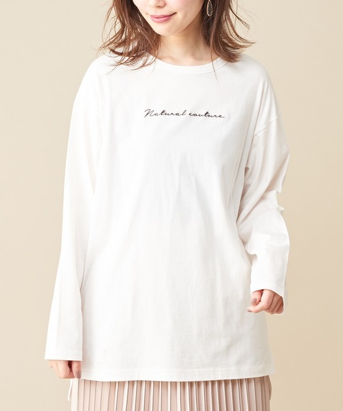 natural couture(ナチュラルクチュール)の「natuロゴロンT(Tシャツ/カットソー・レディース・ダークブラウン/モカ/ミント/シルバー/ゴールド・FREE)」の19枚目の写真