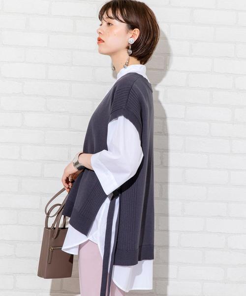 coen（コーエン）の「【WEB限定カラー】ブロードバンドカラーショートスリーブシャツ#（シャツ/ブラウス・レディース・コバルトブルー/ホワイト/ライトブルー/オレンジ/ダークグレー/ベージュ/ロイヤルブルー・FREE）」の8枚目の写真