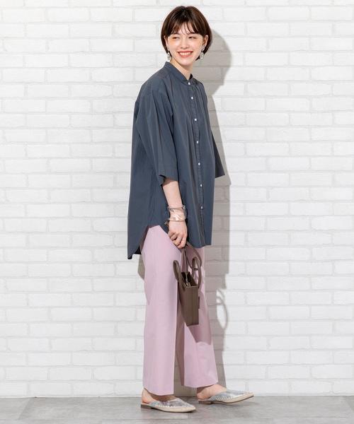 coen（コーエン）の「【WEB限定カラー】ブロードバンドカラーショートスリーブシャツ#（シャツ/ブラウス・レディース・コバルトブルー/ホワイト/ライトブルー/オレンジ/ダークグレー/ベージュ/ロイヤルブルー・FREE）」の18枚目の写真