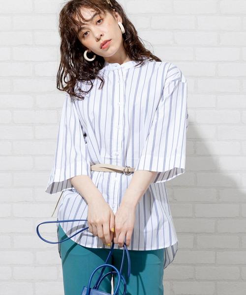 coen（コーエン）の「【WEB限定カラー】ブロードバンドカラーショートスリーブシャツ#（シャツ/ブラウス・レディース・コバルトブルー/ホワイト/ライトブルー/オレンジ/ダークグレー/ベージュ/ロイヤルブルー・FREE）」の17枚目の写真