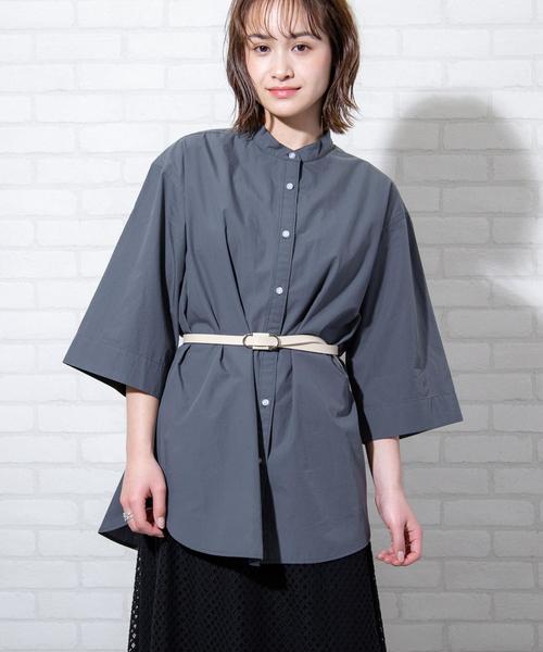 coen（コーエン）の「【WEB限定カラー】ブロードバンドカラーショートスリーブシャツ#（シャツ/ブラウス・レディース・コバルトブルー/ホワイト/ライトブルー/オレンジ/ダークグレー/ベージュ/ロイヤルブルー・FREE）」の16枚目の写真