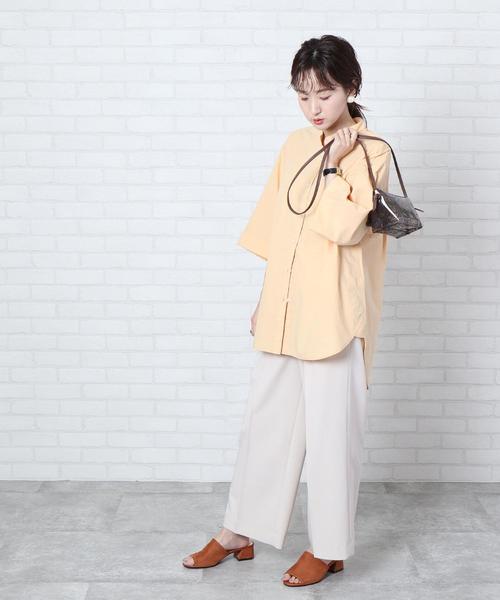 coen（コーエン）の「【WEB限定カラー】ブロードバンドカラーショートスリーブシャツ#（シャツ/ブラウス・レディース・コバルトブルー/ホワイト/ライトブルー/オレンジ/ダークグレー/ベージュ/ロイヤルブルー・FREE）」の22枚目の写真