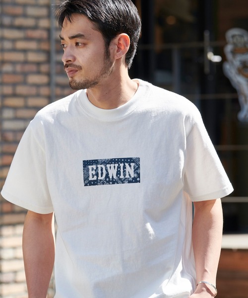 EDWIN(エドウィン)の「EDWIN/エドウィン BASIC PRINT H/S TEE BOXロゴプリント半袖Tシャツ(Tシャツ/カットソー・メンズ・ヘザーグレー/ブラック系その他/ホワイト系その他2/ホワイト系その他/ブラック系その他2/ブラック/ホワイト/ネイビー・L/XL/S/M)」の4枚目の写真