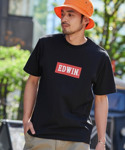 EDWIN(エドウィン)の「EDWIN/エドウィン BASIC PRINT H/S TEE BOXロゴプリント半袖Tシャツ(Tシャツ/カットソー・メンズ・ヘザーグレー/ブラック系その他/ホワイト系その他2/ホワイト系その他/ブラック系その他2/ブラック/ホワイト/ネイビー・L/XL/S/M)」の5枚目の写真