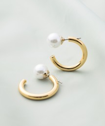 パールバックフープピアス