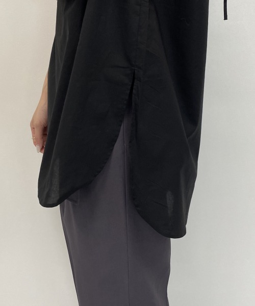 LOWRYS FARM(ローリーズファーム)の「バックリボンドレスシャツFS 887930(シャツ/ブラウス・レディース・ブラック/パープル/オフホワイト・FREE)」の7枚目の写真