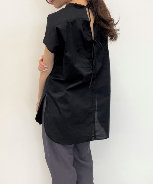 LOWRYS FARM(ローリーズファーム)の「バックリボンドレスシャツFS 887930(シャツ/ブラウス・レディース・ブラック/パープル/オフホワイト・FREE)」の10枚目の写真