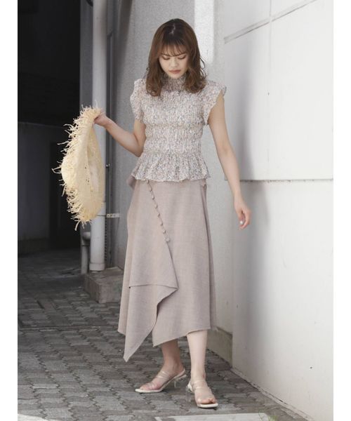 dazzlin(ダズリン)の「シャーリングラウンドフリルブラウス(シャツ/ブラウス・レディース・その他2/アイボリー/ベージュ/その他1/ブラック/グリーン・FREE)」の10枚目の写真