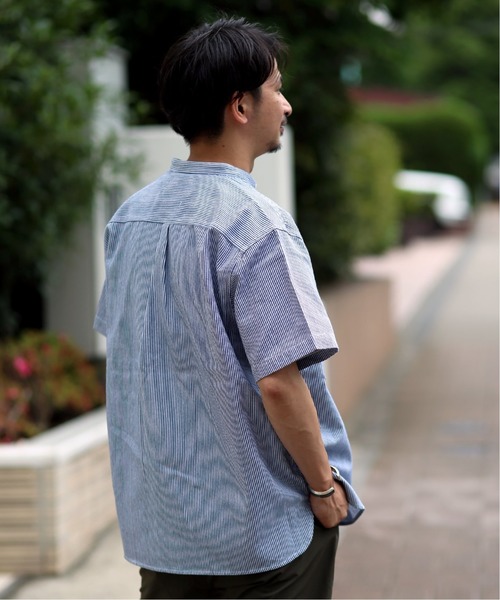 Universal Overall Relume 別注 ヒッコリー ヒッコリー バンドカラーシャツ シャツ ブラウス Journal Standard Standard Journal Relume ジャーナルスタンダード レリューム のファッション