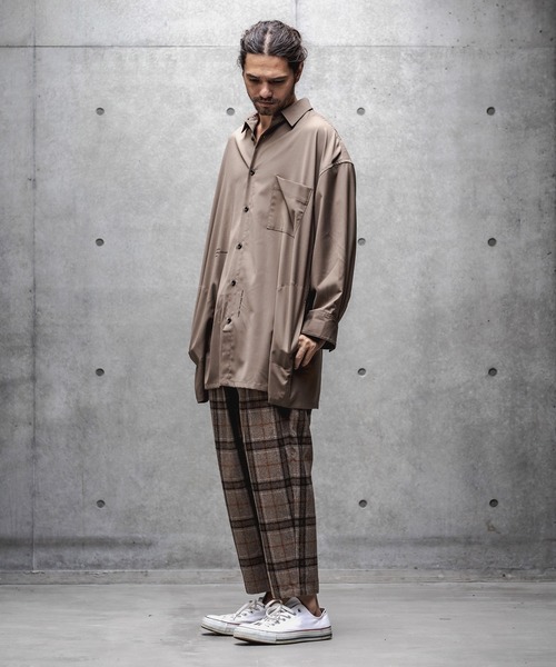 GLIMCLAP（グリムクラップ）の「mp8308-Plaid Three tack design Tapered pants パンツ（その他パンツ・メンズ・ブラック/グレイッシュベージュ・S/M/L）」の21枚目の写真