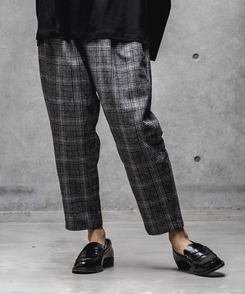 GLIMCLAP（グリムクラップ）の「mp8308-Plaid Three tack design Tapered pants パンツ（その他パンツ・メンズ・ブラック/グレイッシュベージュ・S/M/L）」の16枚目の写真