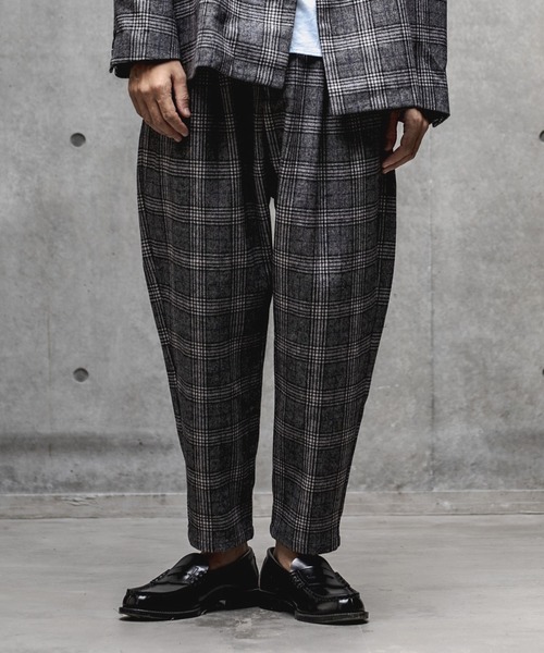 GLIMCLAP（グリムクラップ）の「mp8308-Plaid Three tack design Tapered pants パンツ（その他パンツ・メンズ・ブラック/グレイッシュベージュ・S/M/L）」の11枚目の写真