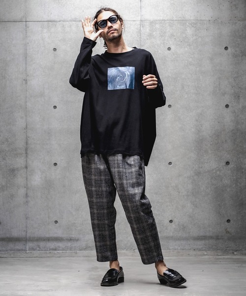 GLIMCLAP（グリムクラップ）の「mp8308-Plaid Three tack design Tapered pants パンツ（その他パンツ・メンズ・ブラック/グレイッシュベージュ・S/M/L）」の19枚目の写真