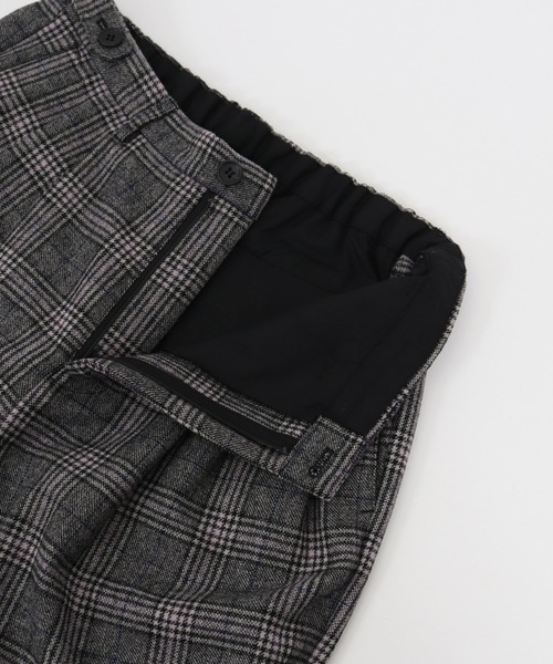 GLIMCLAP（グリムクラップ）の「mp8308-Plaid Three tack design Tapered pants パンツ（その他パンツ・メンズ・ブラック/グレイッシュベージュ・S/M/L）」の4枚目の写真