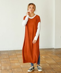 Auntie Rosa Holiday | 【Holiday】サイド透かし編みニットベストワンピース(ワンピース)