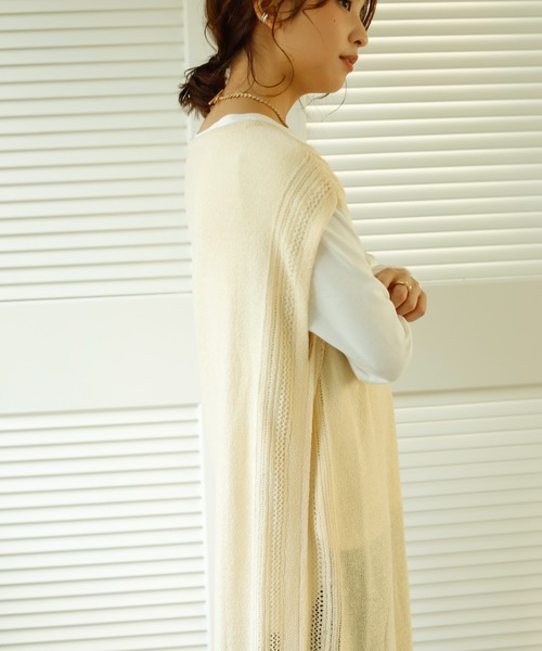 Auntie Rosa Holiday（アンティローザホリデー）の「サイド透かし編みニットベストワンピース（ワンピース・レディース・ナチュラル/テラコッタ/ブラック・FREE）」の16枚目の写真
