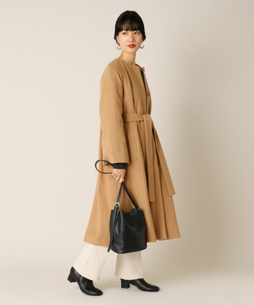 SHENERY キャメル カウレザーステッチショートブーツ 36 23cm
