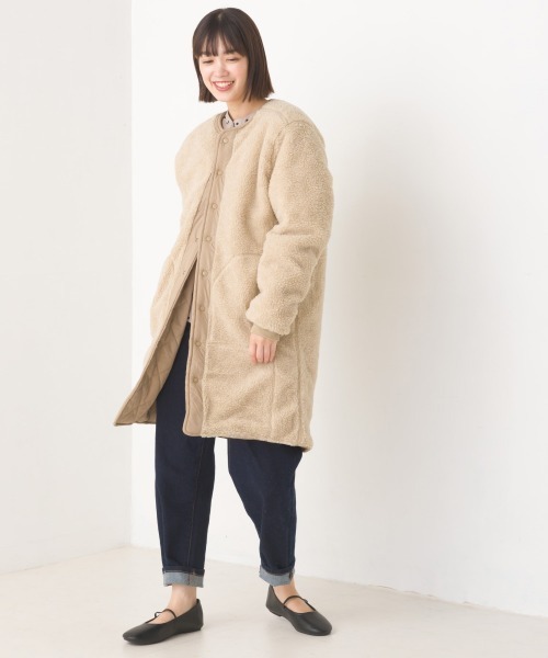 OMNES（オムネス）の「リバーシブルキルティングボアジャケット（その他アウター・レディース・ベージュ/チャコールグレー/グリーン系その他/ブラック/ブラウン・MEDIUM/LARGE）」の10枚目の写真
