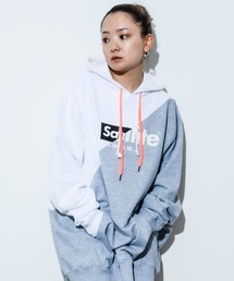 Satellite（サテライト）の「【SATELLITE/サテライト】2TONE MIX SWEAT LONG HOODIE　ビッグシルエット ロゴ スウェット（ワンピース・レディース）」