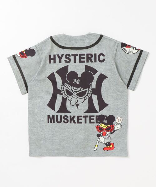 HYSTERIC MINI（ヒステリックミニ）の「MASKETEER BASE BALL CLUB半袖シャツ（シャツ/ブラウス・キッズ・グレー/マルチ・120/105）」の4枚目の写真