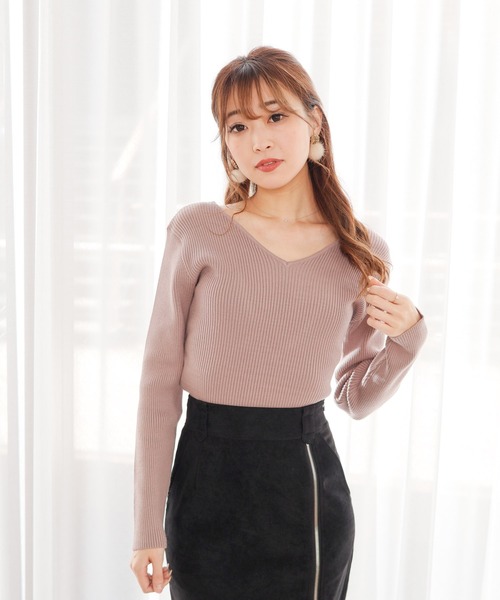 LIPSERVICE（リップサービス）の「バックオープンバイカラーリボントップス（Tシャツ/カットソー・レディース・その他1/その他2/ブラック/モカ/ブルー・FREE）」の7枚目の写真