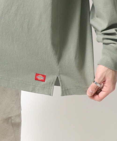 Dickies(ディッキーズ)の「【Dickies】 ディッキーズ オーバーサイズ 袖プリント ロングスリーブTシャツ/ロンT/別注 コラボ(Tシャツ/カットソー・メンズ・ホワイト/ブラック/ダークグリーン/ベージュ/サックスブルー/グリーン・M/L/XL)」の12枚目の写真