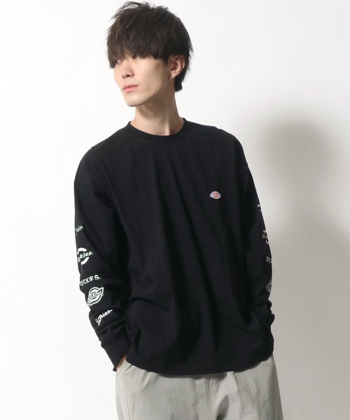 Dickies(ディッキーズ)の「【Dickies】 ディッキーズ オーバーサイズ 袖プリント ロングスリーブTシャツ/ロンT/別注 コラボ(Tシャツ/カットソー・メンズ・ホワイト/ブラック/ダークグリーン/ベージュ/サックスブルー/グリーン・M/L/XL)」の17枚目の写真