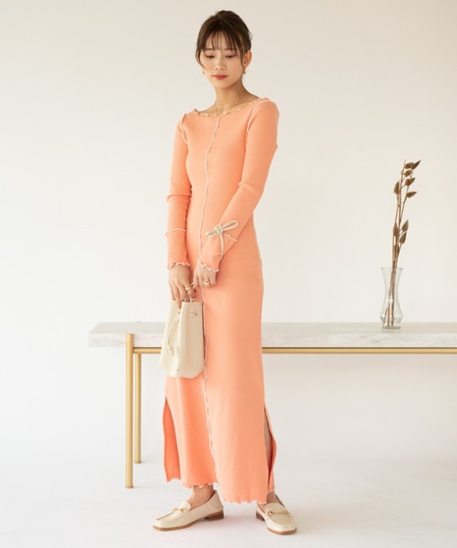 Vria Charme バリアシャルム の Vria Charme リブメロウロングワンピース ドレス ワンピース Wear