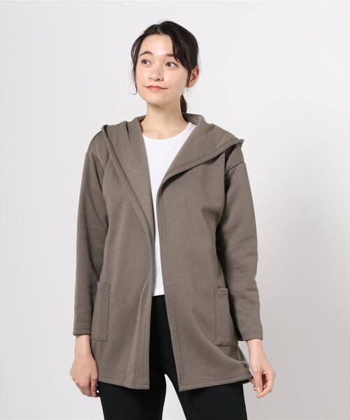 NAVY(ネイビー)の「ポンチフードトッパーカーデ(カーディガン/ボレロ・レディース・ブラック/グレー/カーキ・フリー)」の10枚目の写真