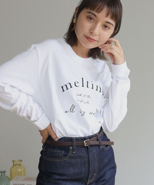 HER CLOSET(ハークローゼット)の「【HERCLOSET】アソート片面プリントロゴロンT(Tシャツ/カットソー・レディース・ホワイト系その他/ブラック系その他/ホワイト系その他2/ブラック系その他2/ブラック/ホワイト・S/M/L)」の5枚目の写真
