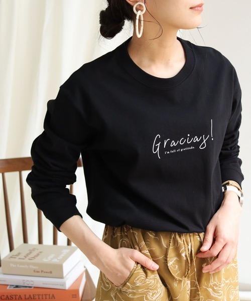 HER CLOSET(ハークローゼット)の「【HERCLOSET】アソート片面プリントロゴロンT(Tシャツ/カットソー・レディース・ホワイト系その他/ブラック系その他/ホワイト系その他2/ブラック系その他2/ブラック/ホワイト・S/M/L)」の1枚目の写真