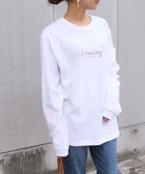 HER CLOSET(ハークローゼット)の「【HERCLOSET】アソート片面プリントロゴロンT(Tシャツ/カットソー・レディース・ホワイト系その他/ブラック系その他/ホワイト系その他2/ブラック系その他2/ブラック/ホワイト・S/M/L)」の9枚目の写真