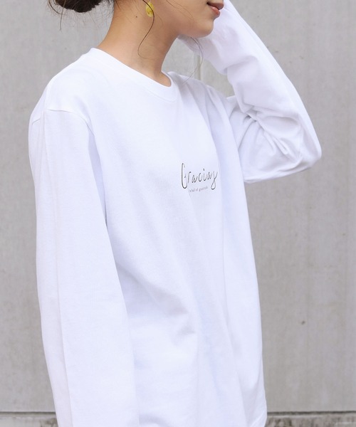 HER CLOSET(ハークローゼット)の「【HERCLOSET】アソート片面プリントロゴロンT(Tシャツ/カットソー・レディース・ホワイト系その他/ブラック系その他/ホワイト系その他2/ブラック系その他2/ブラック/ホワイト・S/M/L)」の8枚目の写真