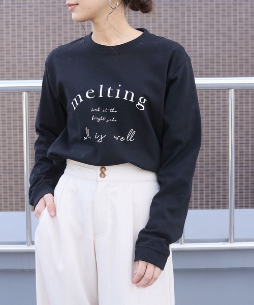 HER CLOSET(ハークローゼット)の「【HERCLOSET】アソート片面プリントロゴロンT(Tシャツ/カットソー・レディース・ホワイト系その他/ブラック系その他/ホワイト系その他2/ブラック系その他2/ブラック/ホワイト・S/M/L)」の21枚目の写真