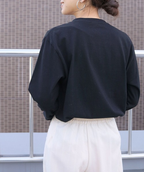 HER CLOSET(ハークローゼット)の「【HERCLOSET】アソート片面プリントロゴロンT(Tシャツ/カットソー・レディース・ホワイト系その他/ブラック系その他/ホワイト系その他2/ブラック系その他2/ブラック/ホワイト・S/M/L)」の22枚目の写真
