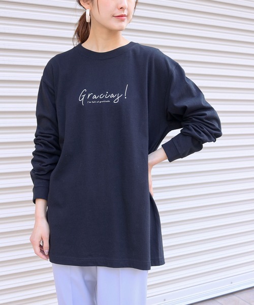 HER CLOSET(ハークローゼット)の「【HERCLOSET】アソート片面プリントロゴロンT(Tシャツ/カットソー・レディース・ホワイト系その他/ブラック系その他/ホワイト系その他2/ブラック系その他2/ブラック/ホワイト・S/M/L)」の17枚目の写真