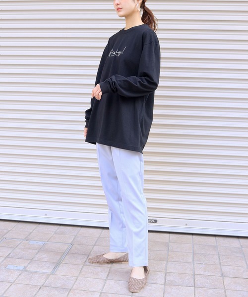 HER CLOSET(ハークローゼット)の「【HERCLOSET】アソート片面プリントロゴロンT(Tシャツ/カットソー・レディース・ホワイト系その他/ブラック系その他/ホワイト系その他2/ブラック系その他2/ブラック/ホワイト・S/M/L)」の19枚目の写真