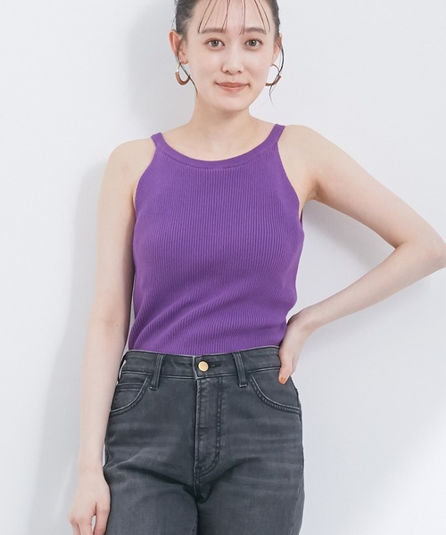 VIS（ビス）の「【アルガンオイル加工】カップ取外しアメスリインナー（キャミソール・レディース・ブラック/パープル/ベージュ・FREE）」の3枚目の写真