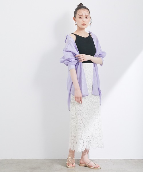 VIS（ビス）の「【アルガンオイル加工】カップ取外しアメスリインナー（キャミソール・レディース・ブラック/パープル/ベージュ・FREE）」の21枚目の写真