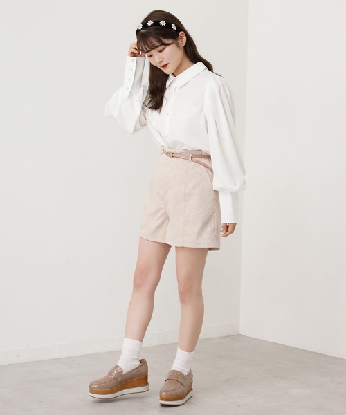 one after another NICE CLAUP(ワンアフターアナザーナイスクラップ)の「ベルト付ショートパンツ(その他パンツ・レディース・ブラック/チェック/ベージュ/アイボリー・FREE)」の13枚目の写真