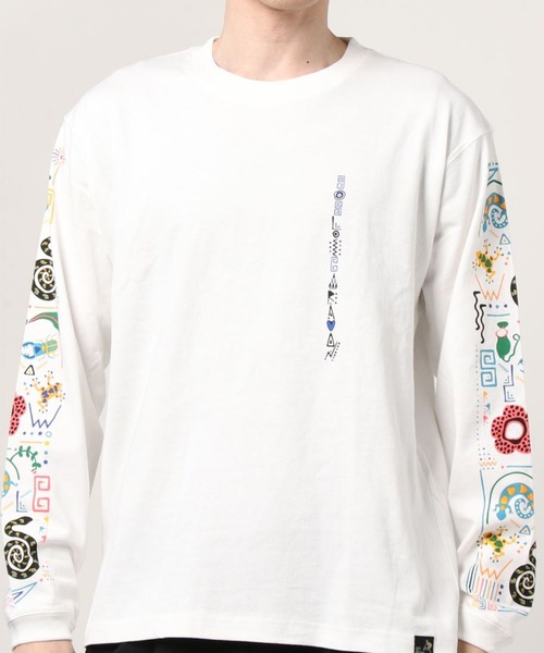 go slow caravan(ゴースローキャラバン)の「go slow caravan/ゴースローキャラバン ぐるぐるジャングルロングスリーブTEE(Tシャツ/カットソー・メンズ・ブラック/ホワイト・MEDIUM/X-LARGE)」の1枚目の写真
